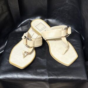 Dolce Vita Cream Sandals with Buckle Detail